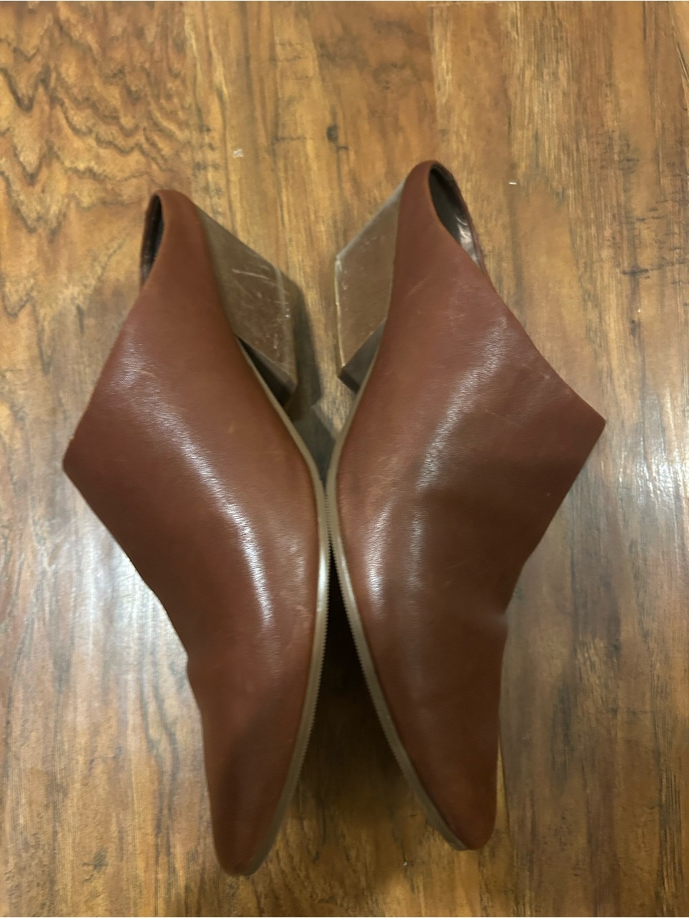 Van Eli Cognac Brown Leather Pointed Mules Women’s Size 10N - Picture 6 of 9